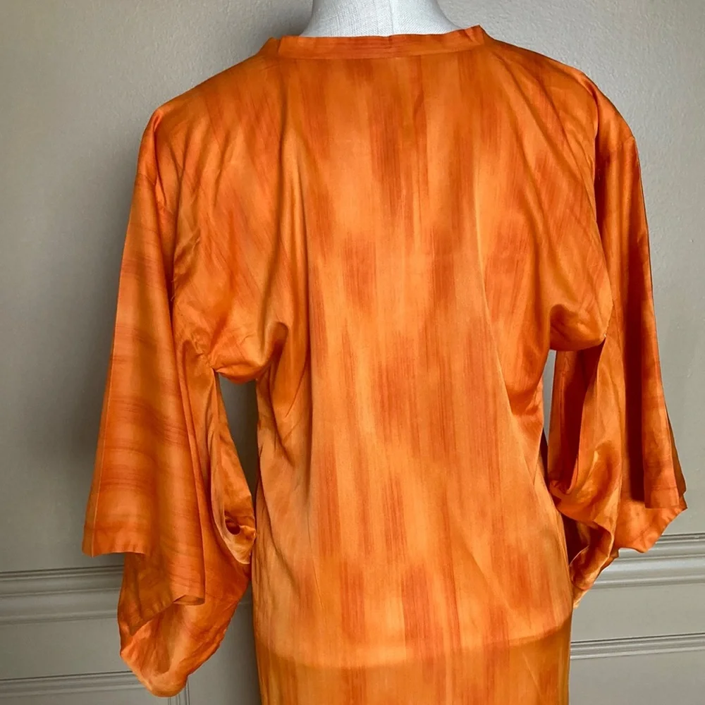 Burnt orange homemade kimono snap dress - Picture 2 of 11